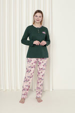 Women's Pajama Set Sound Long Sleeve Floral Cotton Seasonal W20242241