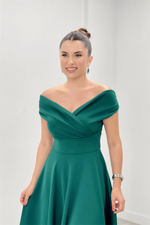 Kayak Collar Midi Dress - Emerald Green