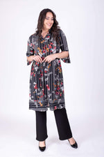 Angelino Belt Detailed Patterned Long Tunic