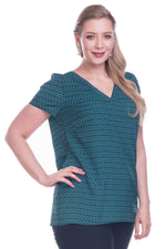 Angelino Short Sleeve V-Neck Crepe T-Shirt