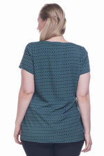 Angelino Short Sleeve V-Neck Crepe T-Shirt