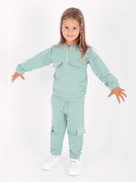 Girls' pockets printed tracksuit team ak2232