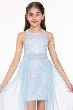 Girls' pearl stone tulle trend evening dress ak2229