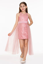 Girls' pearl stone tulle trend evening dress ak2229