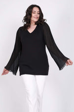 Angelino Pleated Sleeve Blouse