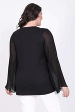Angelino Pleated Sleeve Blouse