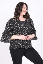 Angelino Ruffled Sleeve Blouse