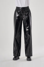 Cachet Leather Detail Black Pants