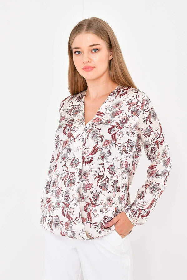 Angelino Double Breasted Satin Blouse