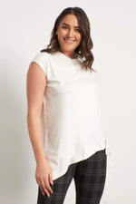 Angelino Sleeveless Combed Cotton T-Shirt With Eyelet Detail