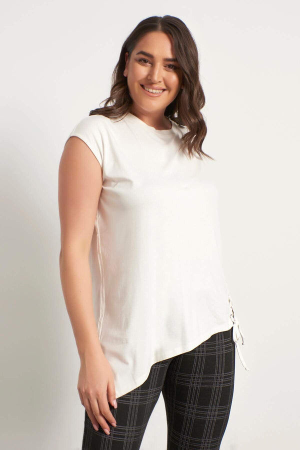 Angelino Sleeveless Combed Cotton T-Shirt With Eyelet Detail