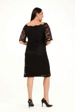 Large Size Guipure Evening Dress Gown DD789 Black