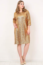Plus Size Sequined Mini Evening Dress KL5601