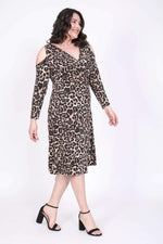 Angelino Shoulder-Framed Wrap Dress