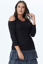 Angelino Chain Detail Long Sleeve T-Shirt On The Shoulder