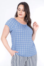 Angelino Off The Shoulder Patterned T-Shirt