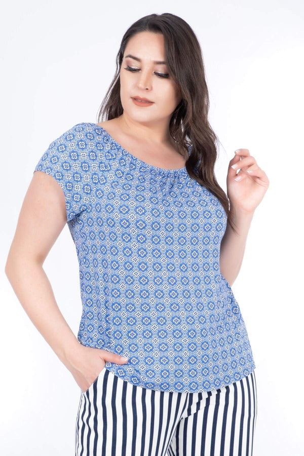 Angelino Off The Shoulder Patterned T-Shirt