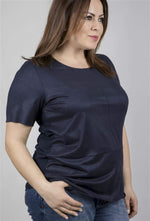 Angelino Front Size Suede Back Size Knitted Viscose T-Shirt