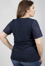 Angelino Front Size Suede Back Size Knitted Viscose T-Shirt