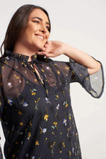 Angelino Lace-Up Undershirt Chiffon Blouse
