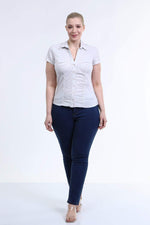 Angelino Gathered Front Short Sleeve Shirt