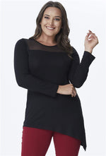 Angelino Asymmetric Tunic With Mesh Detail