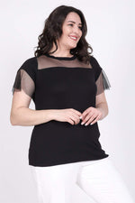 Angelino Front And Arms T-Shirt With Tulle Detail