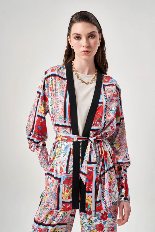Special Patterned Cuffed Mix Kimono