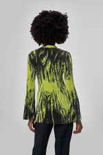 Patterned Pleated Green Tunic
