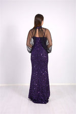 Double -Use Dress With Bustier With Sequin Strap - Purple