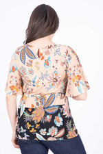 Angelino Cape Sleeve Patterned Blouse