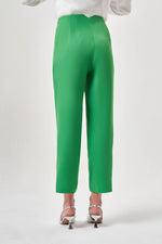 Pleated Basic Green Pants