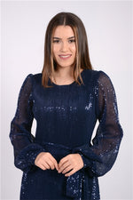 Plileli Payet Desıgn Dress - Navy Blue