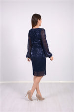 Plileli Payet Desıgn Dress - Navy Blue