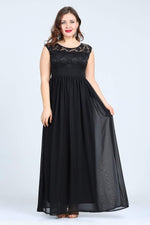 Plus Size Chiffon Sleeveless Long Evening Dress KL4009