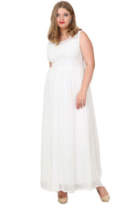 Plus Size Chiffon Sleeveless Long Evening Dress KL4009