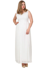 Plus Size Chiffon Sleeveless Long Evening Dress KL4009