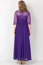 Plus Size Chiffon Lycra Long Evening Dress KL4009K
