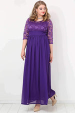 Plus Size Chiffon Lycra Long Evening Dress KL4009K