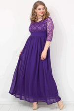 Plus Size Chiffon Lycra Long Evening Dress KL4009K