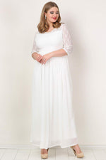 Plus Size Chiffon Lycra Long Evening Dress KL4009K