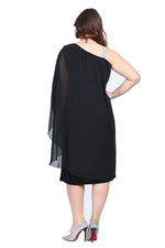 Plus Size Chiffon One Side Strappy Dress KL6060K