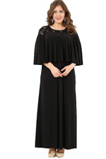 Ruffled Collar Long Sleeve Evening Dress DD792