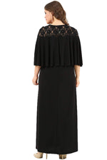 Ruffled Collar Long Sleeve Evening Dress DD792