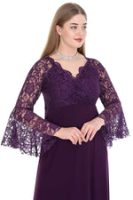 Plus Size Sleeves Long Evening Dress KL8756-20