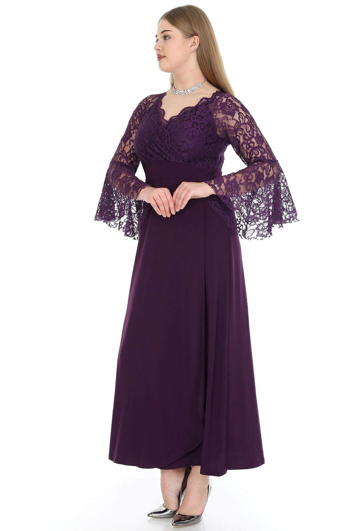 Plus Size Sleeves Long Evening Dress KL8756-20