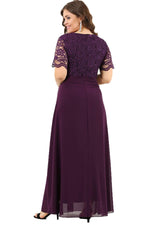 Guipure Chiffon Plus Size Evening Dress DD793