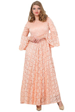 Large Size Full Lace Hijab Dress KL791T