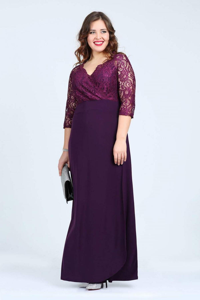 Plus Size Laced Evening Dress KL8756