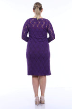Large Size Lycra Lace Evening Dress KL15154 Purple